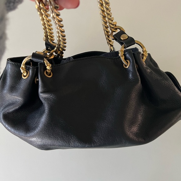 Y2K authentic Juicy Couture black leather purse with gold accent chain - Picture 3 of 6